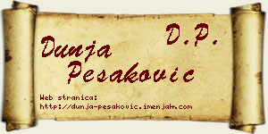 Dunja Pešaković vizit kartica